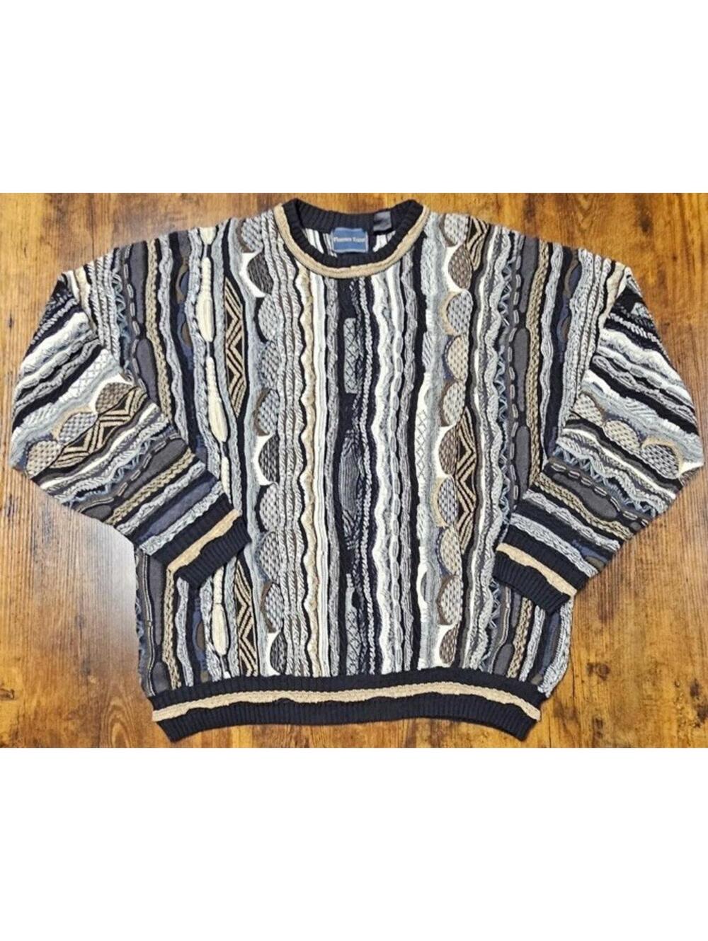 Vintage Florence Tricot Multicolor Coogi Style 3D Sweater Size XL Ex Cond